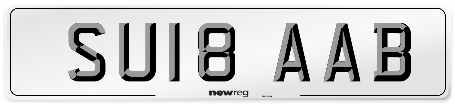 SU18 AAB Number Plate from New Reg